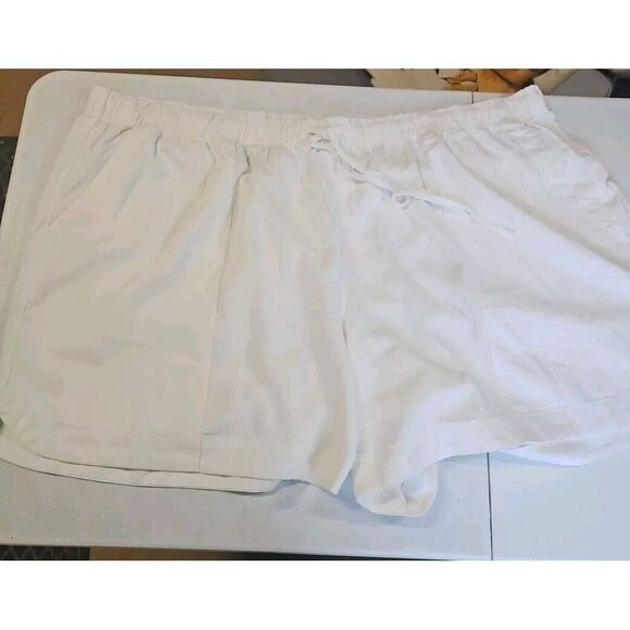 Universal Thread High-Rise Pull On Shorts True White Women's Size 3X, Linen Mix‎ - Picture 1 of 6